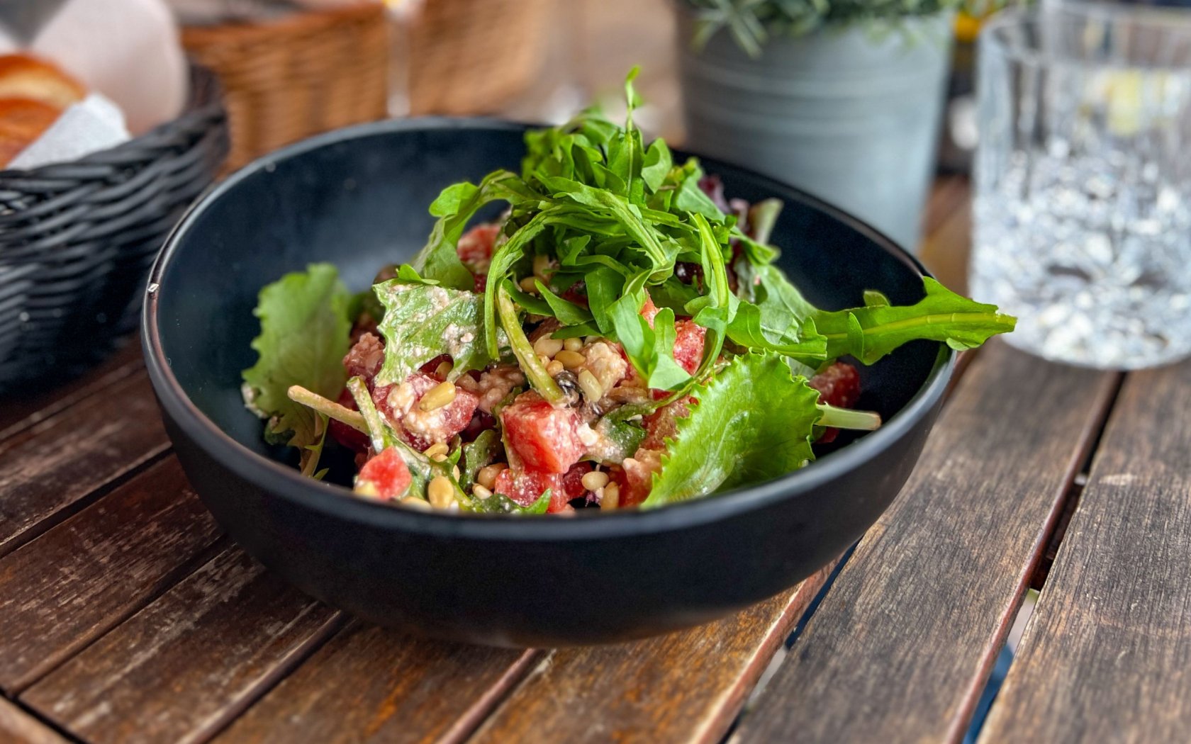 Wassermelonensalat Fetakäse | Pinienkerne | Zitronenvinaigrette